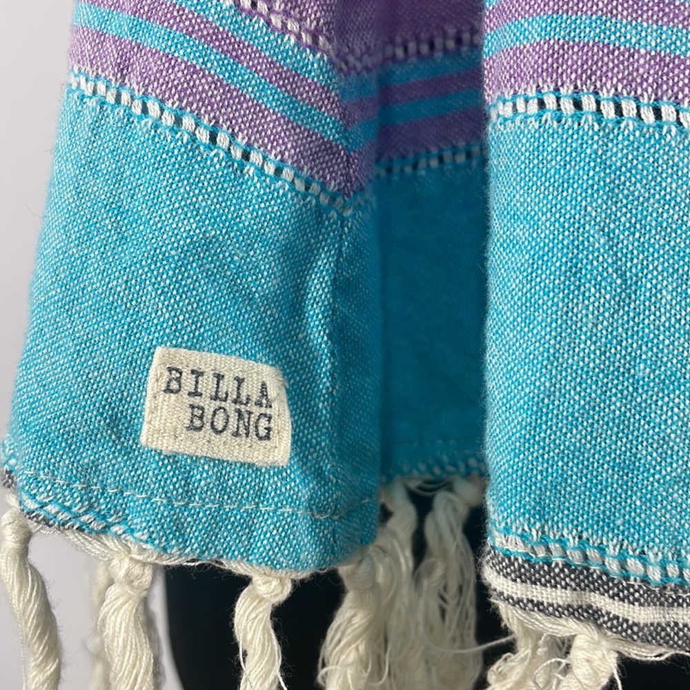 Billabong Multi colored stripped cotton fringe tank top,XS - Picture 3 of 9
